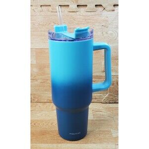 Maurices Blue Ombre Stainless Steel Tumbler Lid and Glass Straw